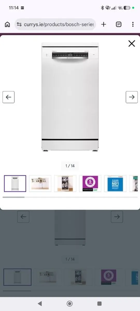 2 yr old BOSCH Series 4 Slimline WiFi-enabled Dishwasher - White - still under warranty - Image 1