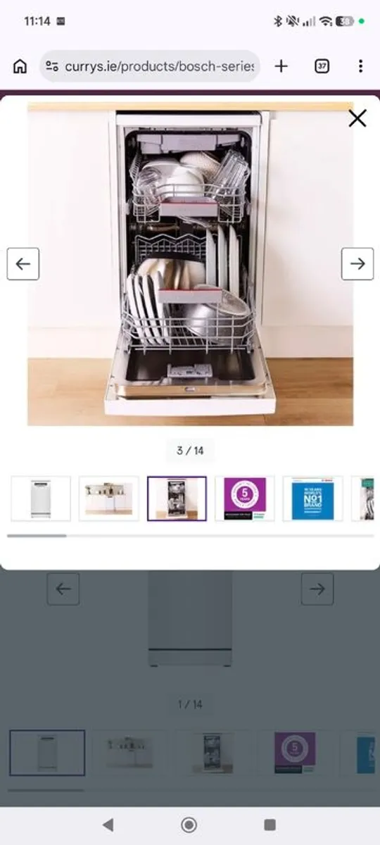 2 yr old BOSCH Series 4 Slimline WiFi-enabled Dishwasher - White - still under warranty - Image 2