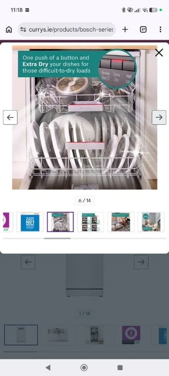 2 yr old BOSCH Series 4 Slimline WiFi-enabled Dishwasher - White - still under warranty - Image 4