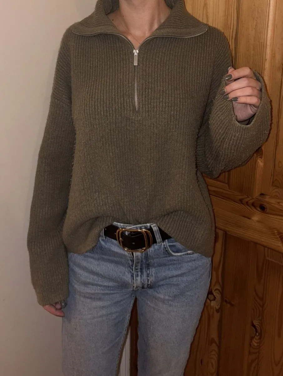 Rib-knit zip-top jumper - Image 1