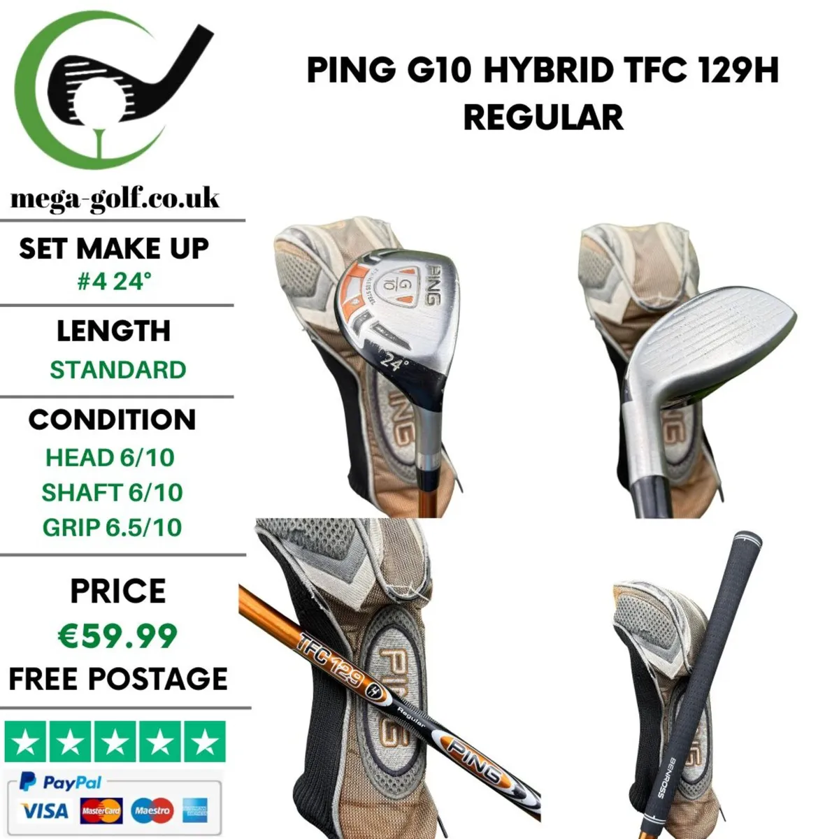 Ping G10 Hybrid / #4 24° / TFC 129H Regular - Image 1