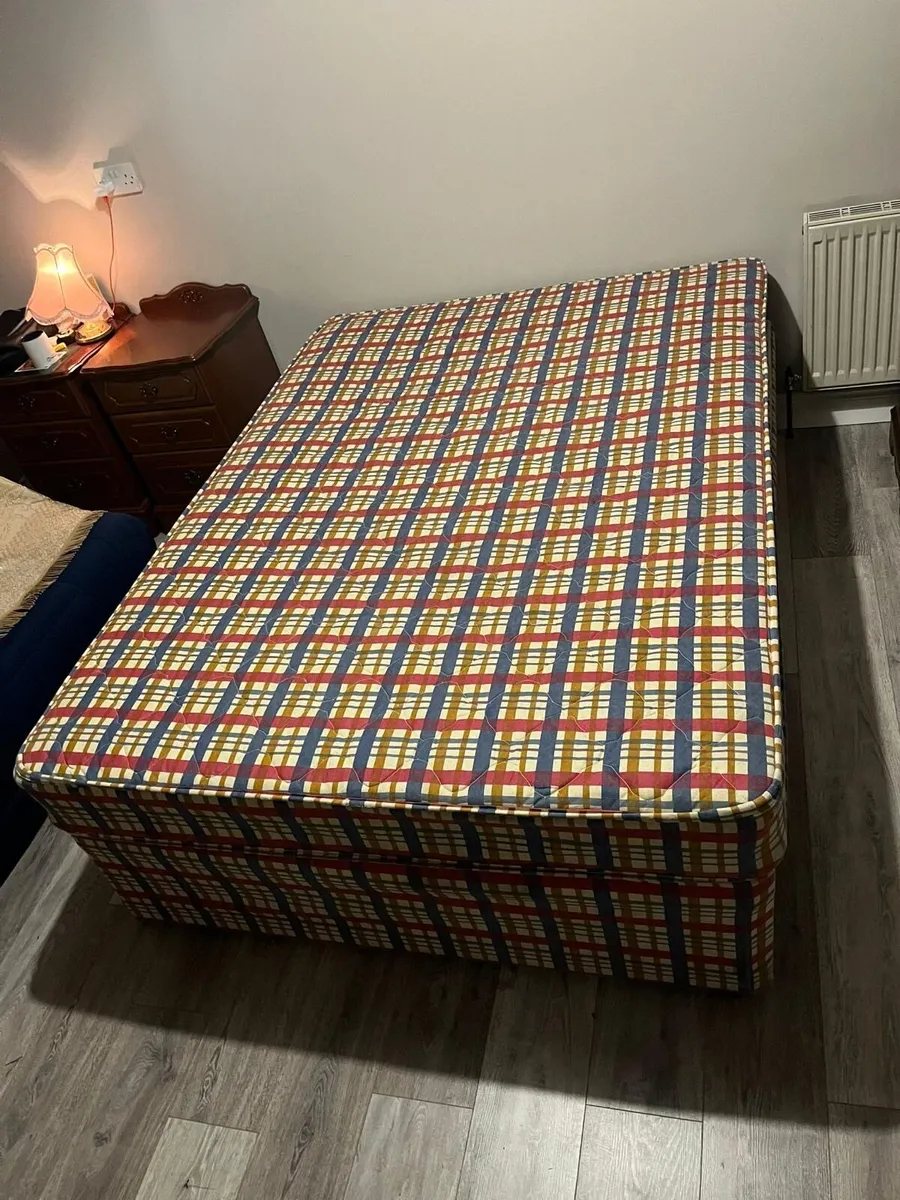 Double Divan Bed (Base & Mattress) - Image 1