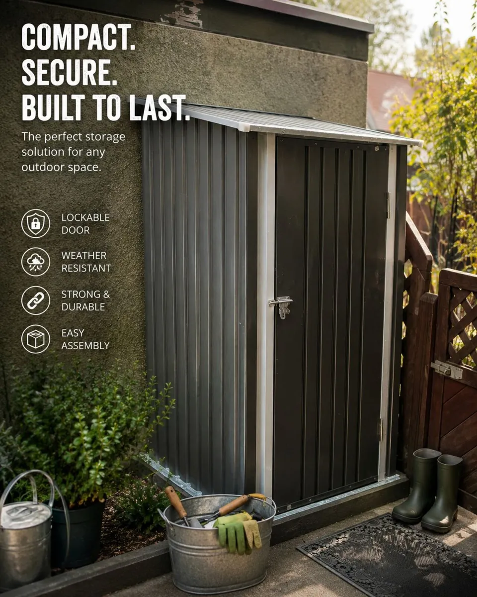 Metal Garden Storage Shed 3 x 3ft Lockable Steel T - Image 3