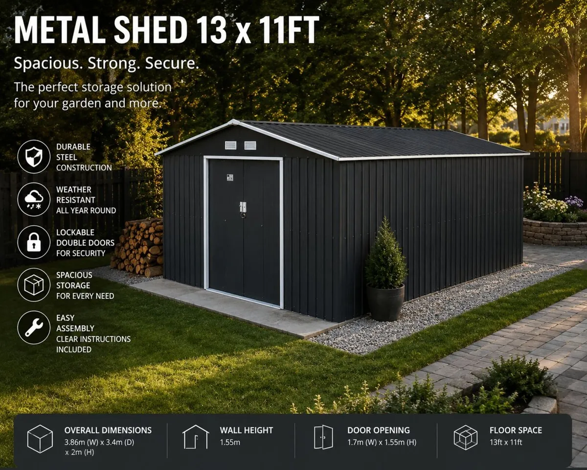 Metal Shed 13 x 11ft - Image 1