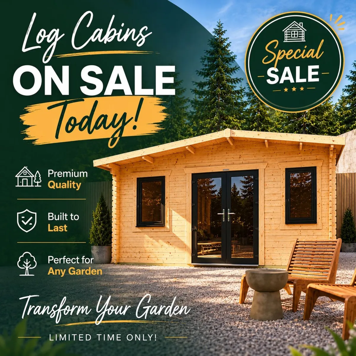 🏡 BANK HOLIDAY LOG CABIN SALE NOW ON 🏡 - Image 1