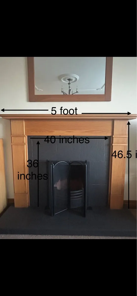 Oak Fire Surround and Mirror