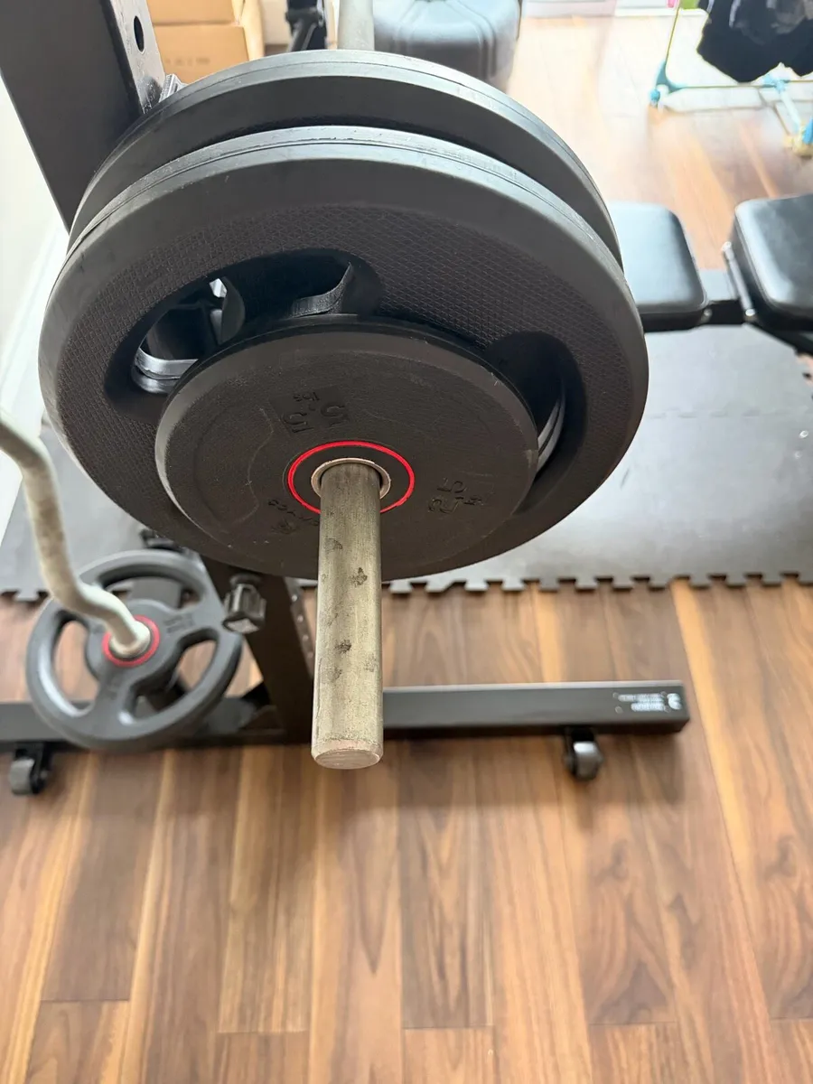 Barbell Rack with 2x barbell & Weights - Image 3