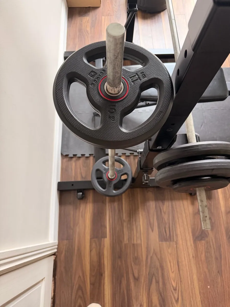 Barbell Rack with 2x barbell & Weights - Image 4