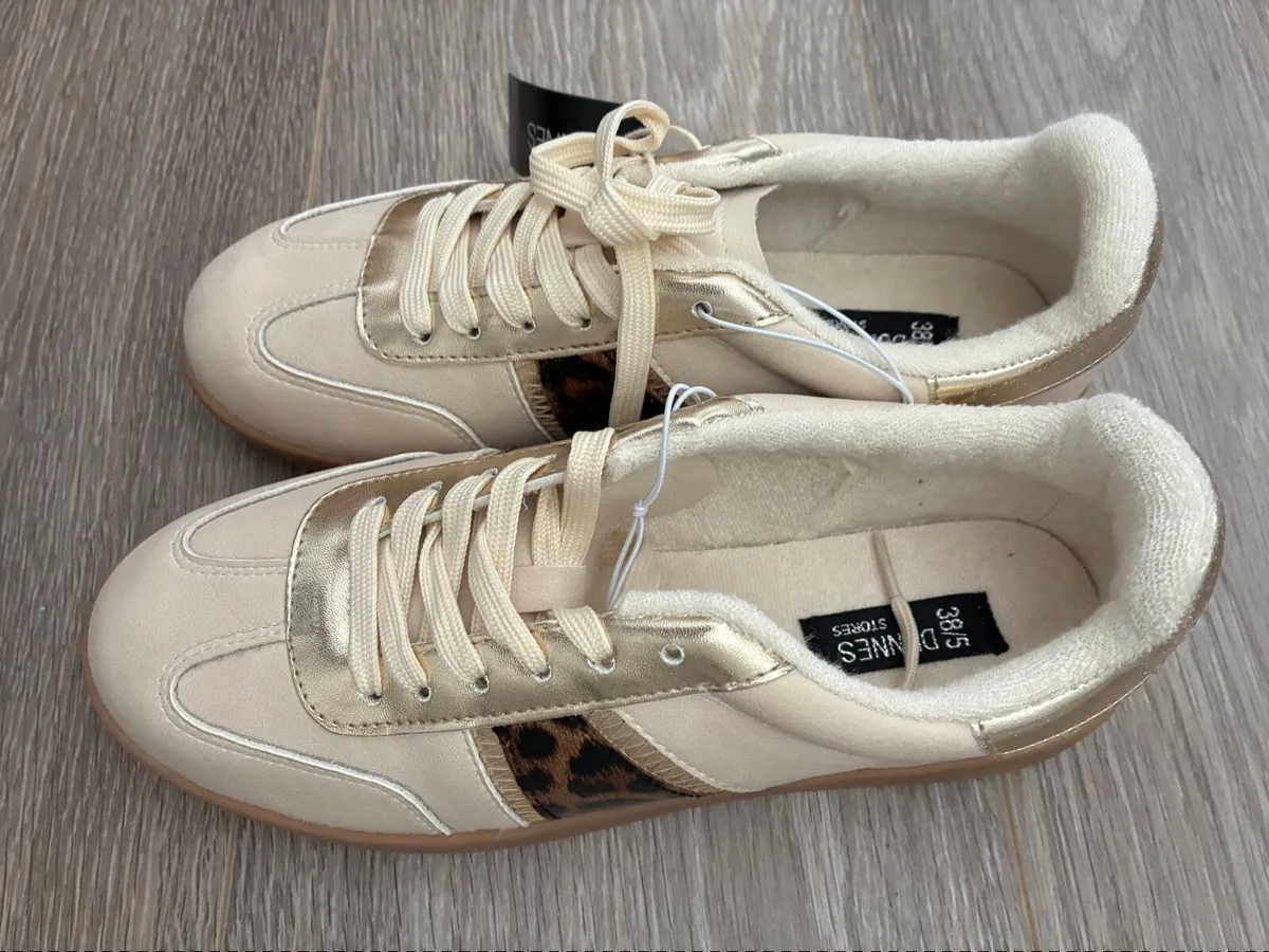 NEW beige and leopard print ladies trainers  Paul - Image 2