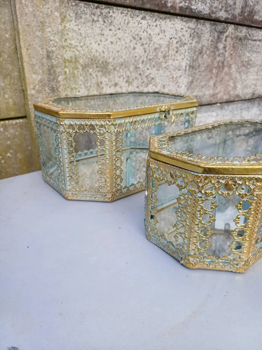 Antique Brass Jewellery Baskets - Image 3