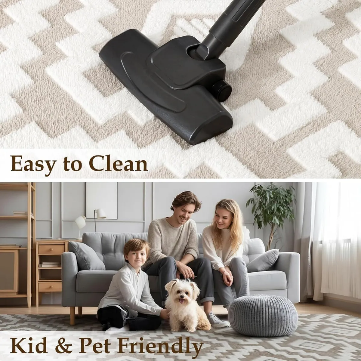 Living Room Area Rug 240x300 cm Machine Washable - Image 4