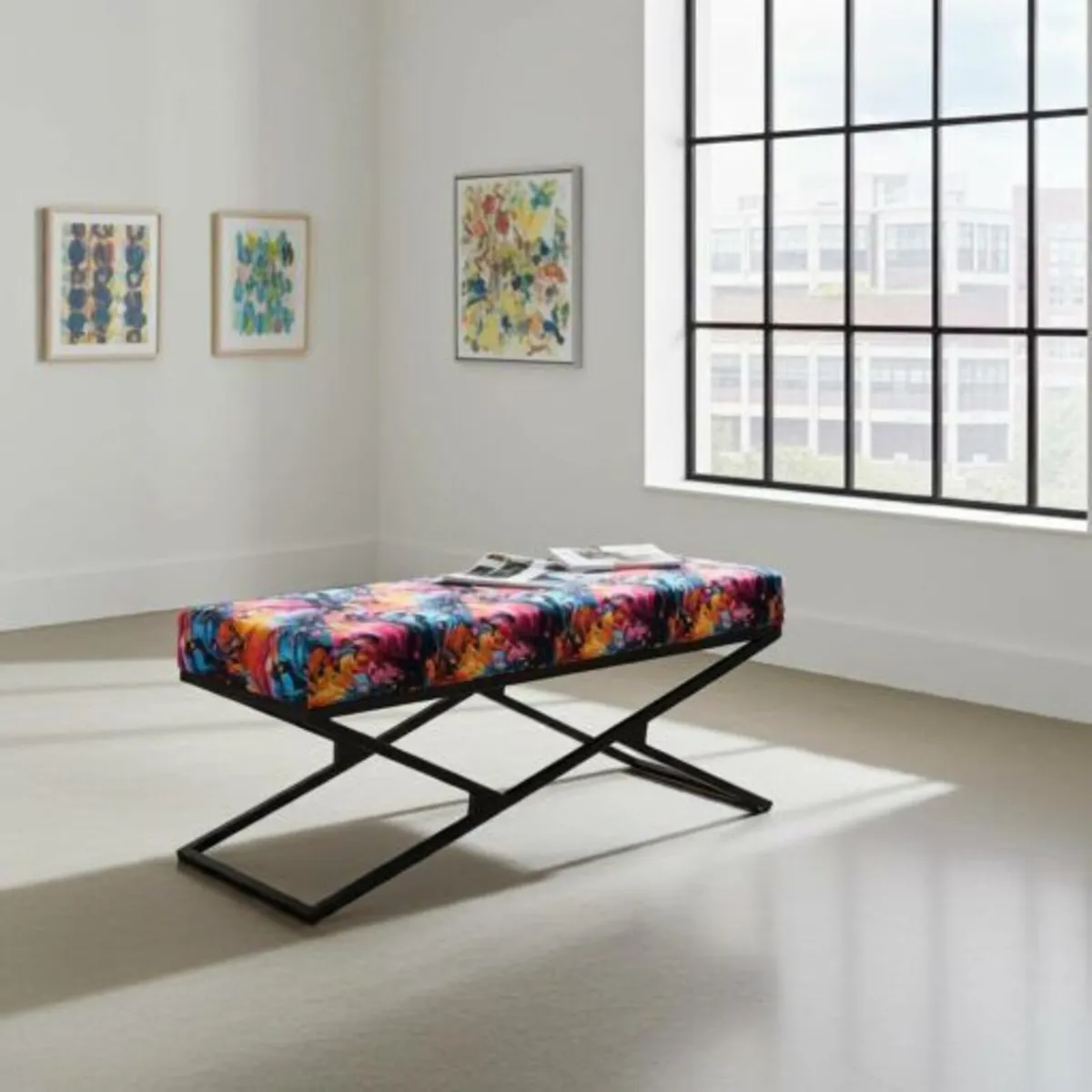 Metal frame bench 100x40cm - Image 4