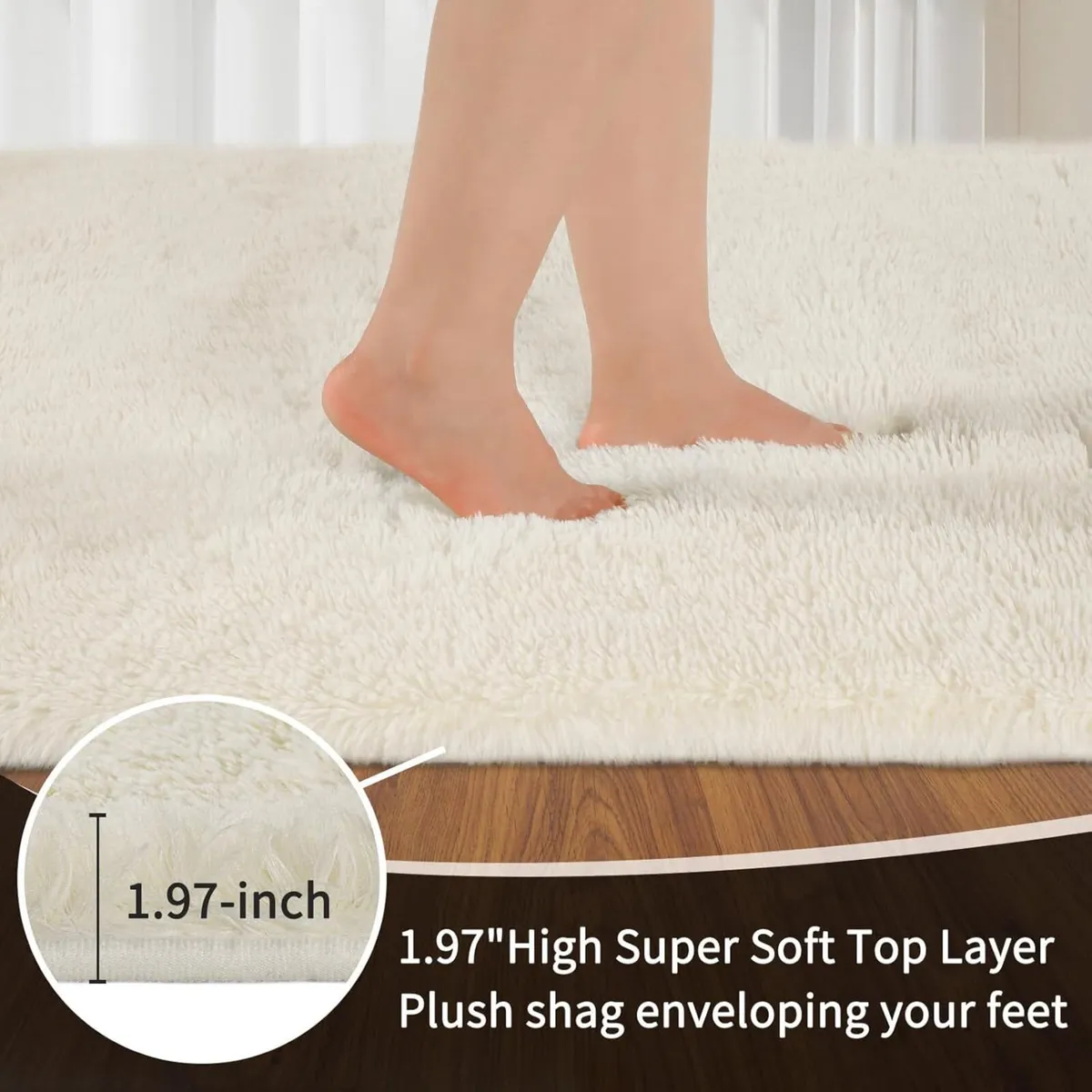 Rugs Living Room 240x340cm Cream Area for Bedroom - Image 2