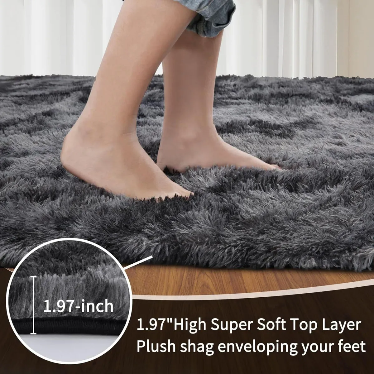 Rugs Living Room 240x300cm Grey Area for Bedroom - Image 3