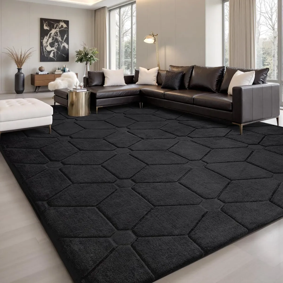 Rugs Living Room 160x230 3D Black Area for - Image 1
