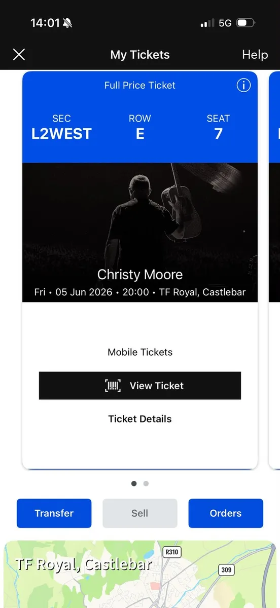 2 Christy Moore Tickets - Image 1