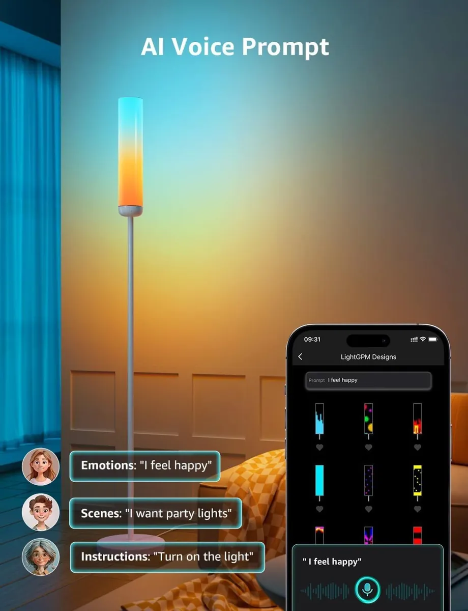 O1 AI Floor Lamp Smart Standing with Music Sync - Image 3