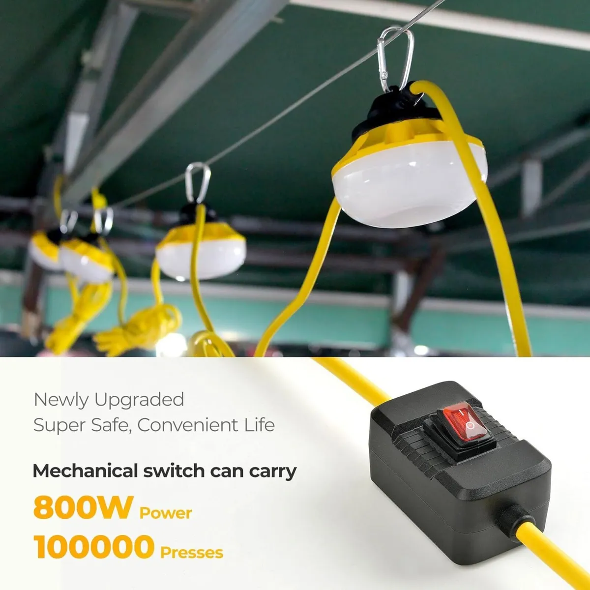 100FT Construction String Lights with Switch - Image 4