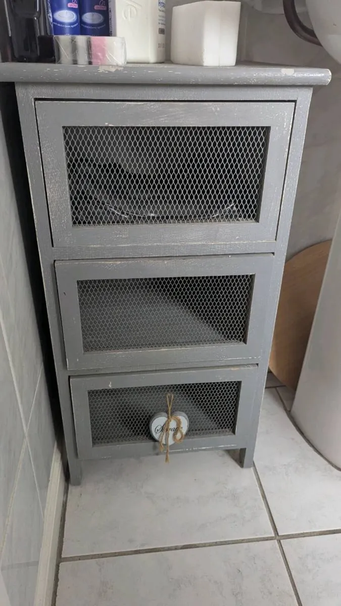 Rustic Storage Cabinet with 3 Drawers - Image 1