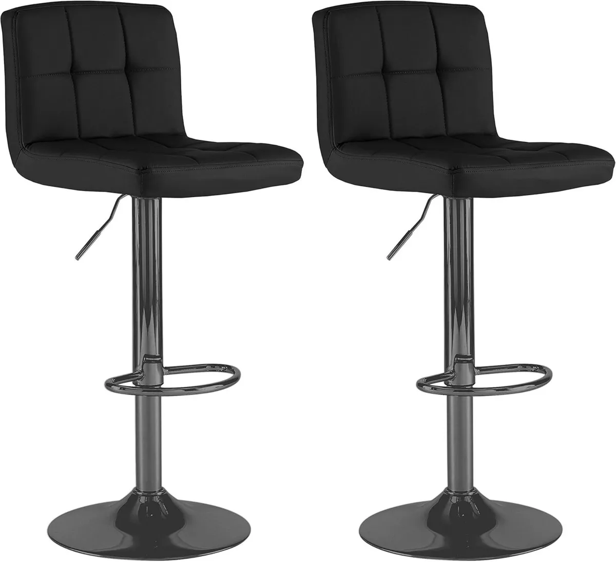 2X Faux Leather Swivel Bar Stools with a Matt - Image 1