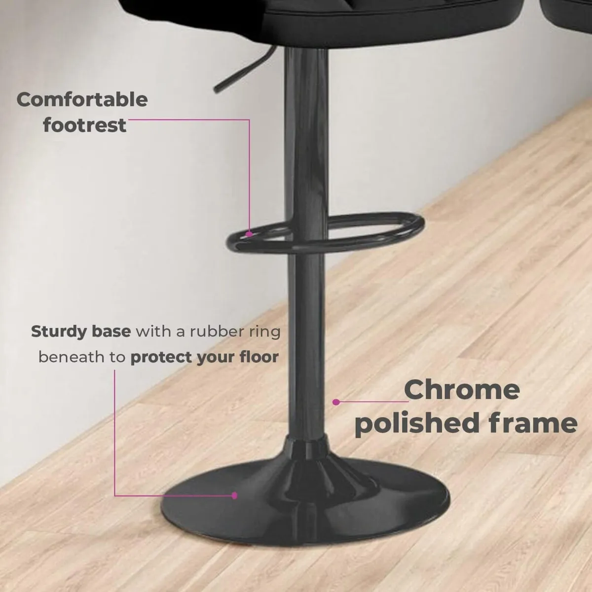 2X Faux Leather Swivel Bar Stools with a Matt - Image 3