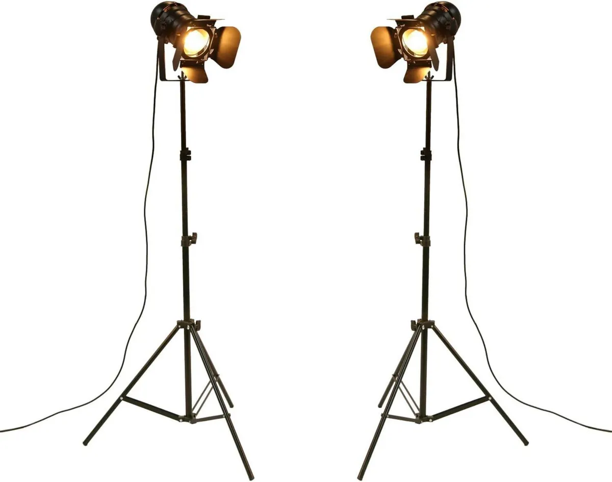 Vintage Industrial Black Retro Tripod Adjustable - Image 1