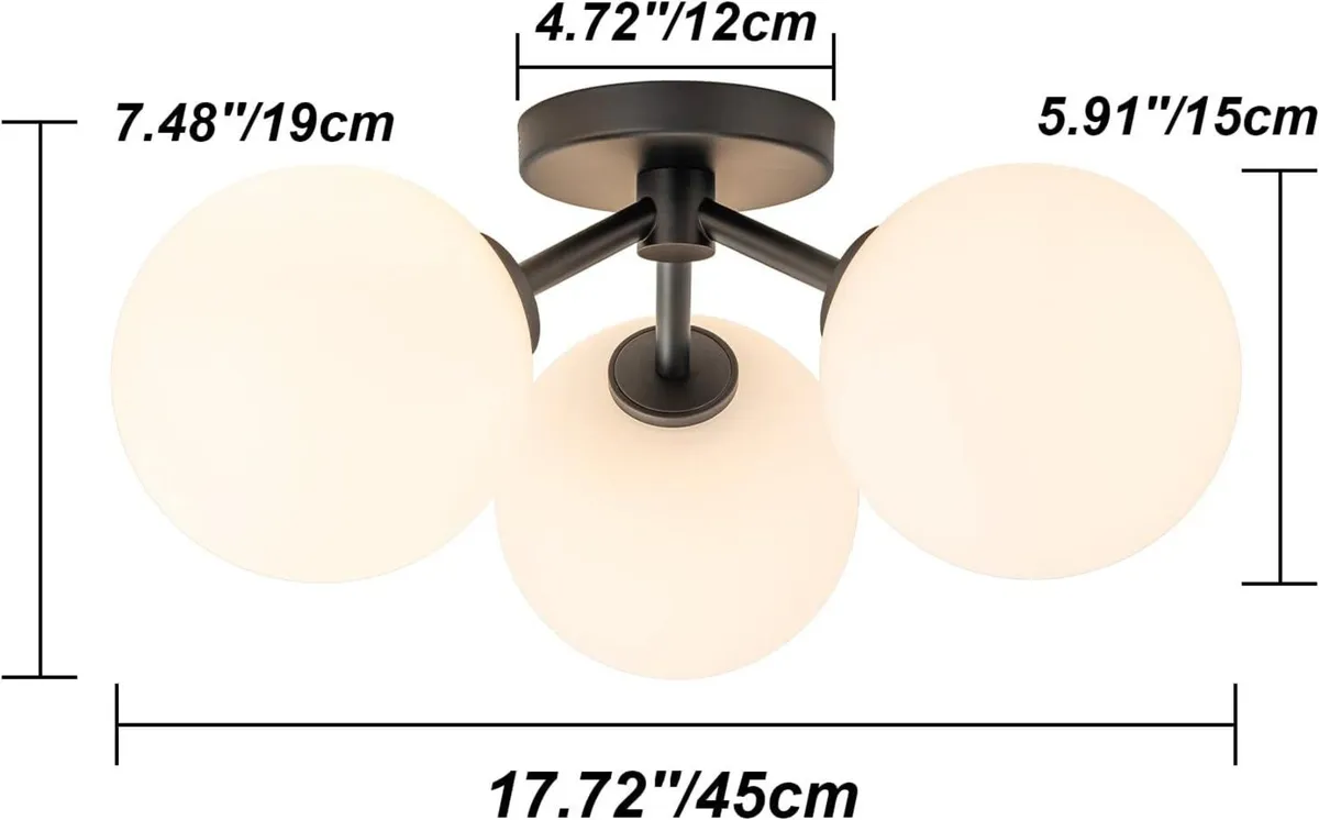 Modern Semi Flush Mount Ceiling Light Fixture - Image 2