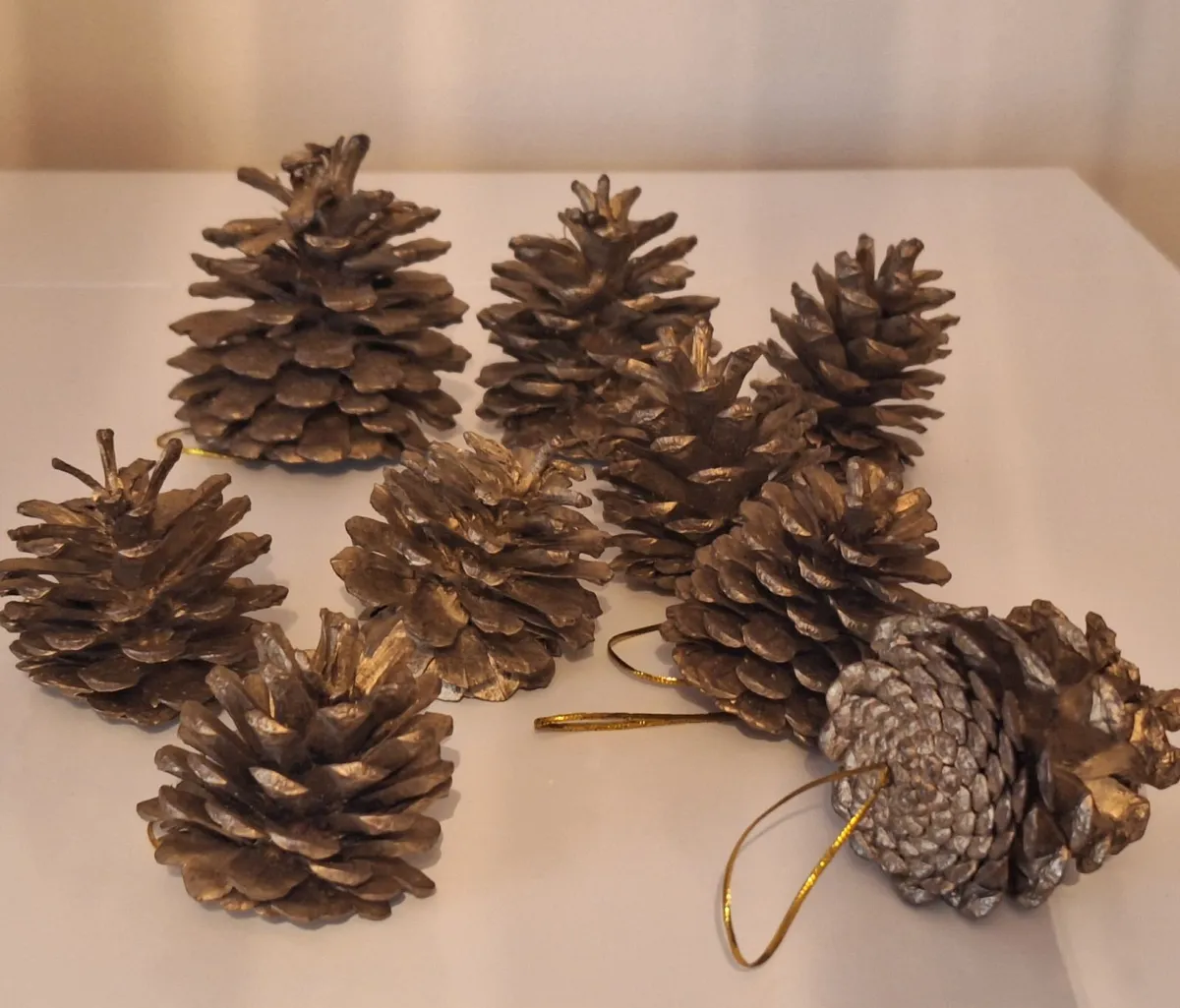 Set of Decorative Hanging Pine Cones - Image 1