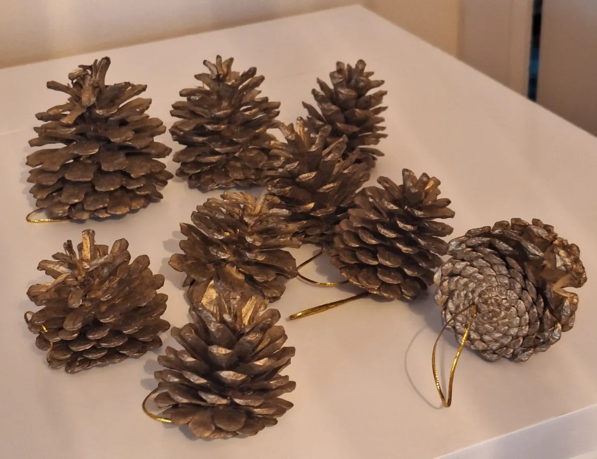 Set of Decorative Hanging Pine Cones - Image 2