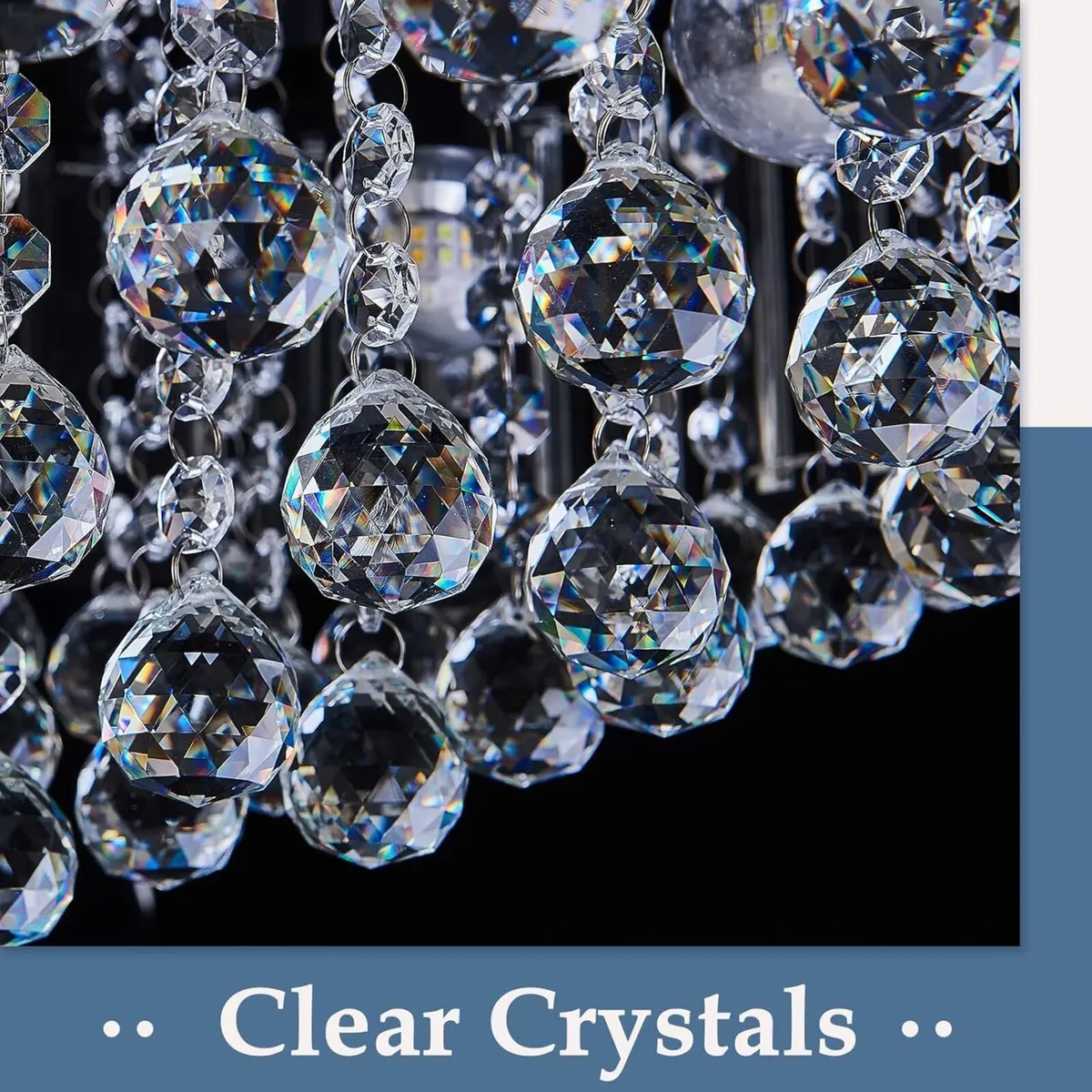 6-Lights Modern Crystal Chandelier Bronze Metal - Image 3