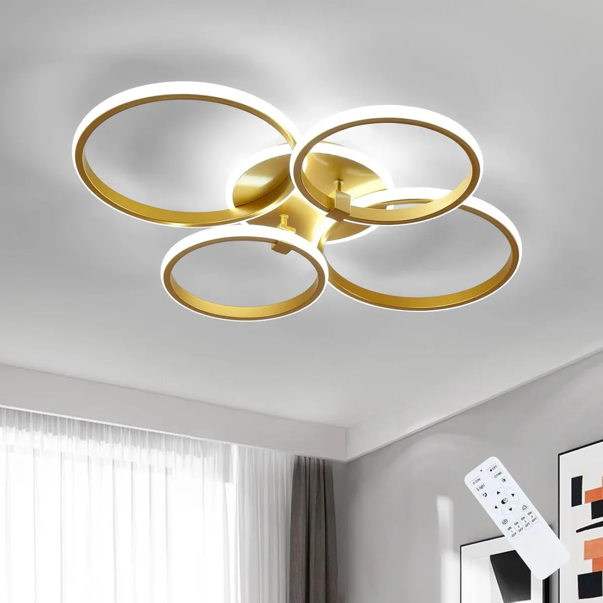 LED Ceiling Light Modern Gold Round Chandelier - Image 1
