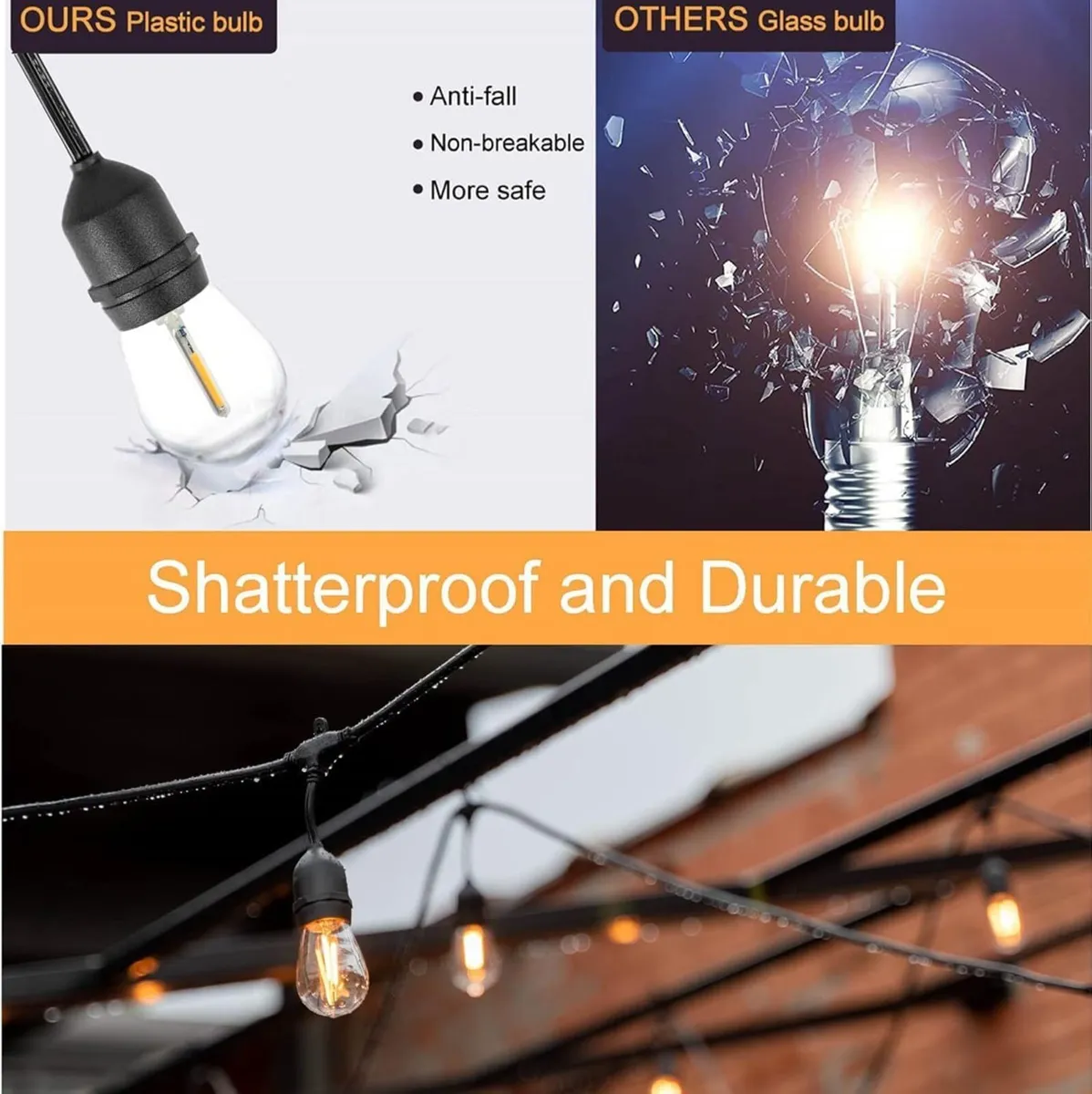 S14 Outdoor String Lights Mains Powered 100FT - Image 2