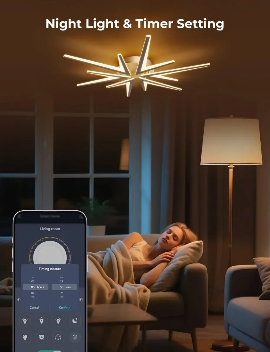 LED Ceiling Light with Remote Control Dimmable - Image 3