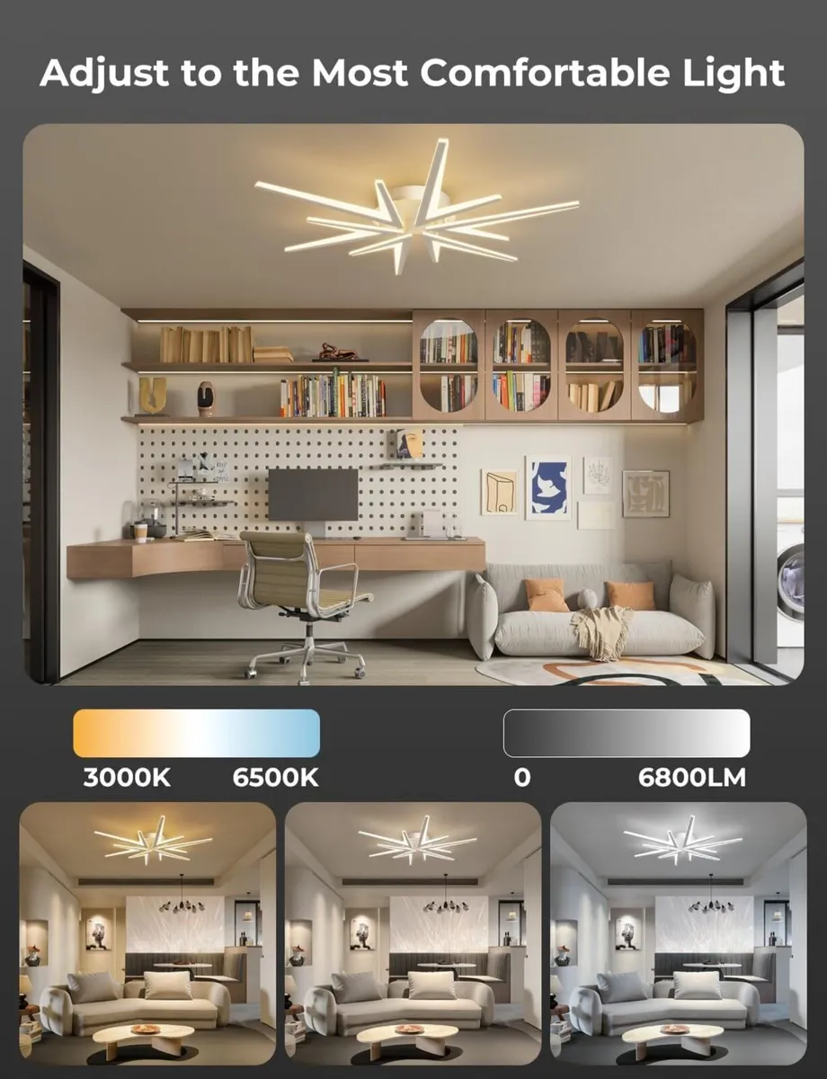 LED Ceiling Light with Remote Control Dimmable - Image 2