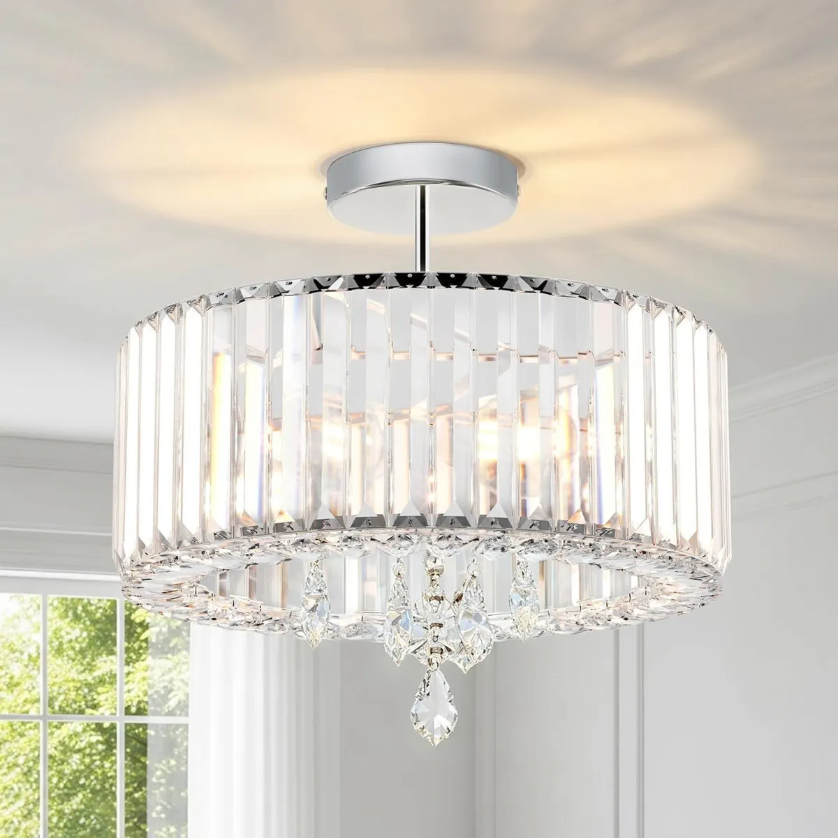 Crystal Ceiling Lights 3-Light Modern Chandeliers - Image 1