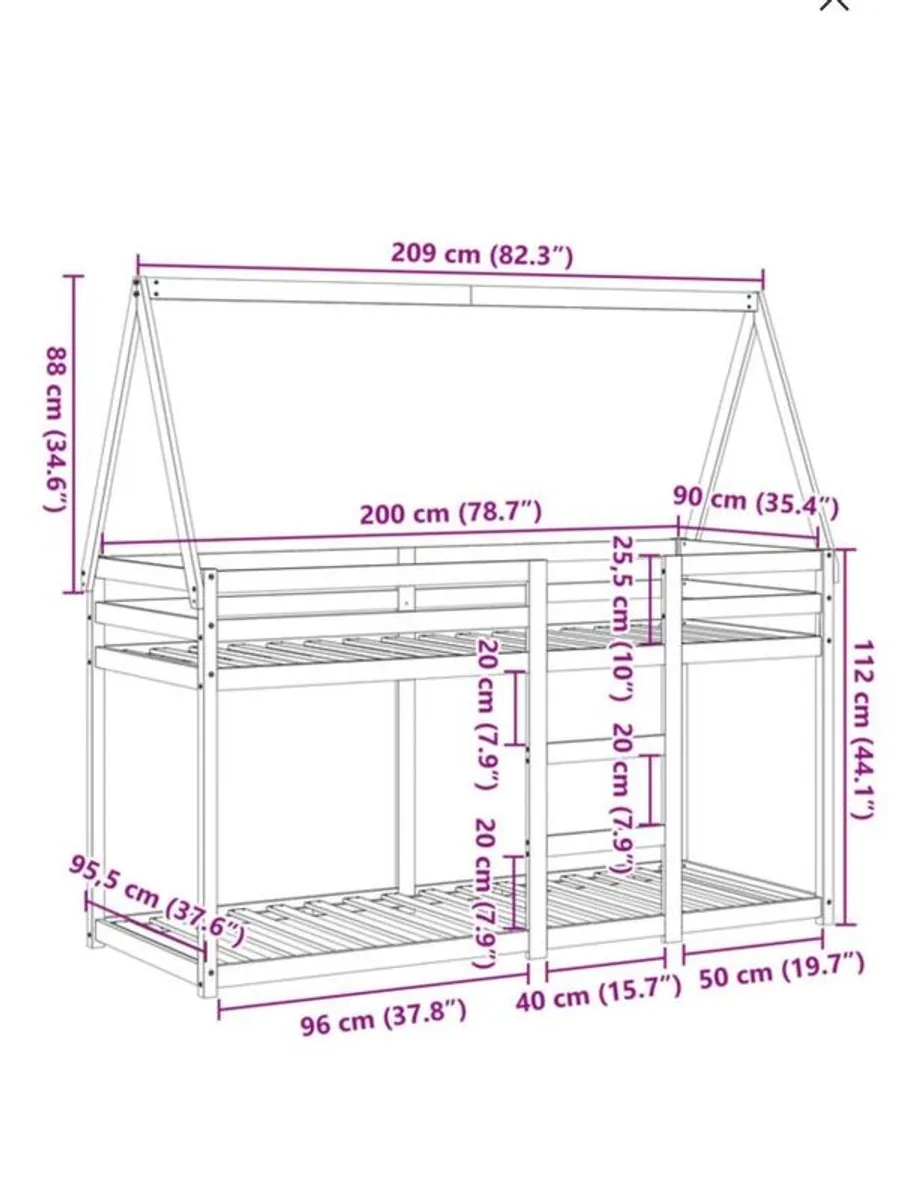 Kids Wooden Bunk Bed - Image 4