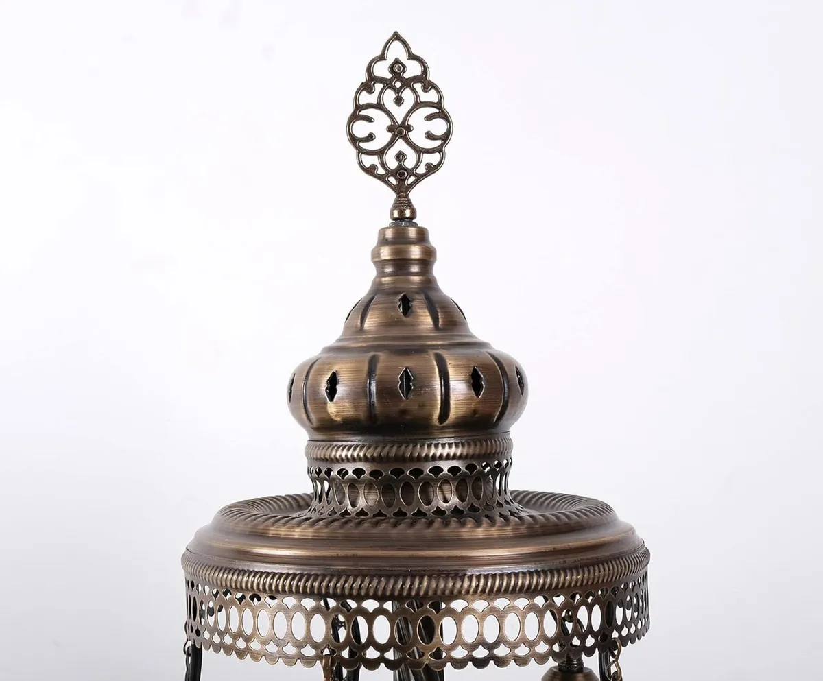Turkish Mosaic Lamp Handmade 5 Globe Floor - Image 2