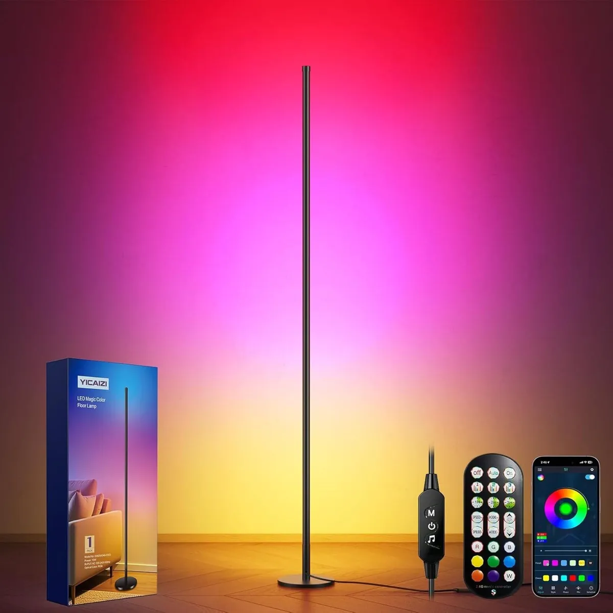 2 Pack Smart LED Floor Lamp RGB Color Changing - Image 1