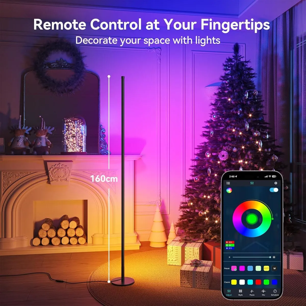 2 Pack Smart LED Floor Lamp RGB Color Changing - Image 3