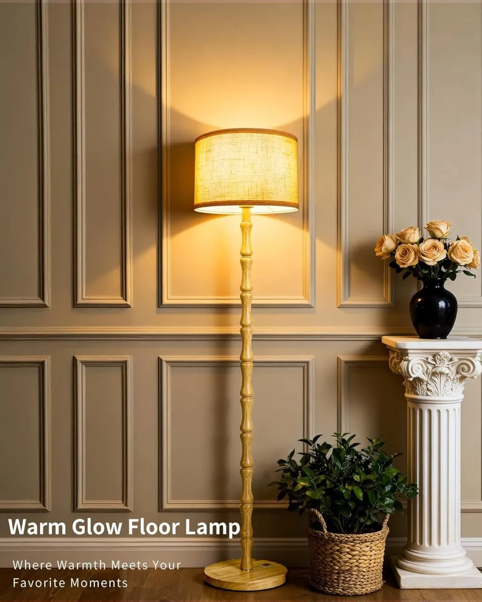 Wood Floor Lamp for Living Room 167cm Tall - Image 2