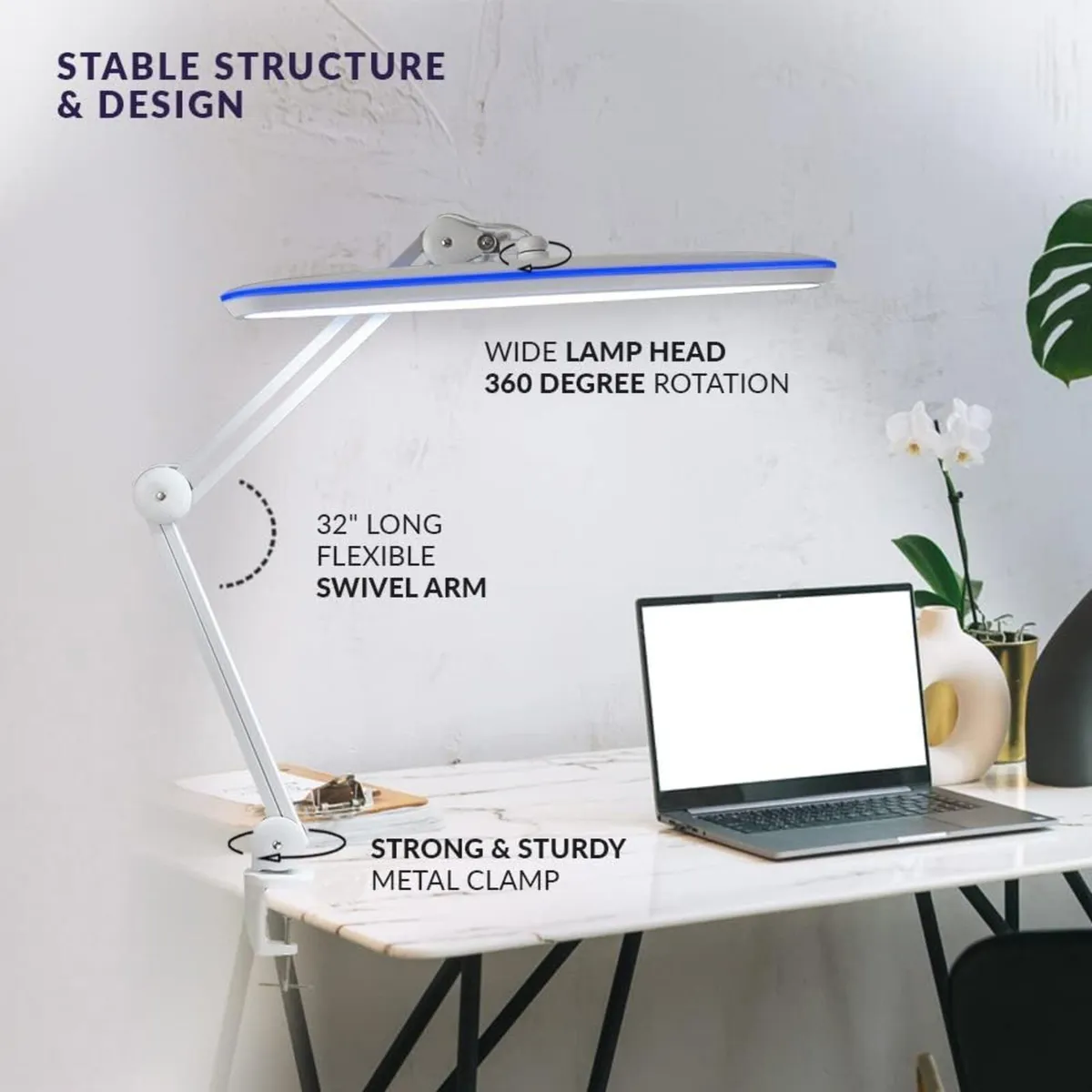 XL 2 200 Lumens 24W LED Desk Lamp – 58cm Wide - Image 4