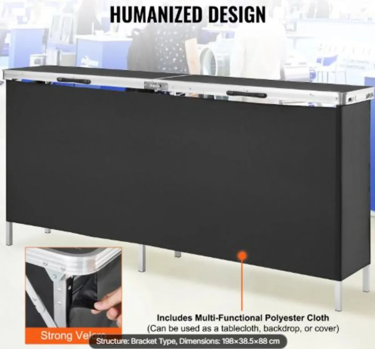 Portable Tradeshow Podium Table,1980x 385 x 880 mm - Image 2