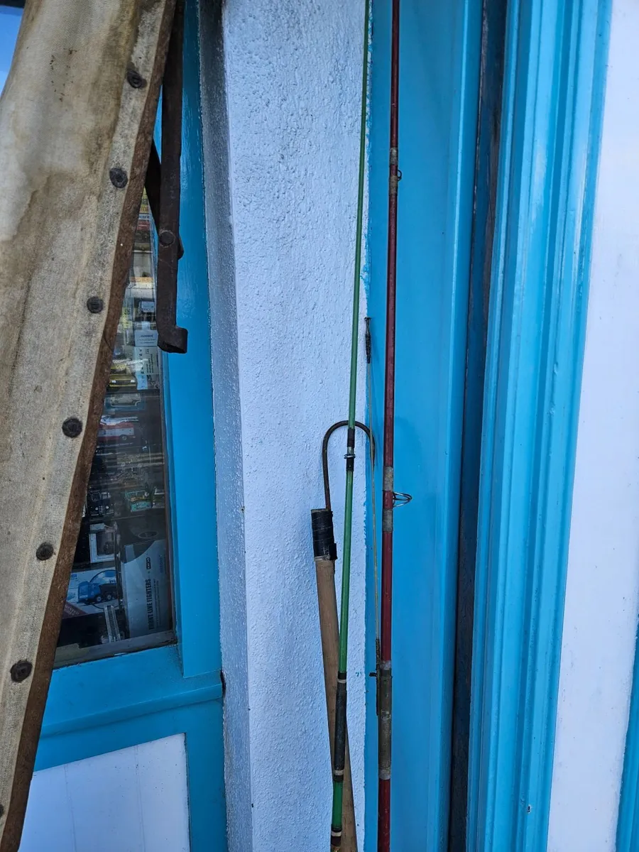 Vintage Fishing Rods and Gaff Hook - Image 2