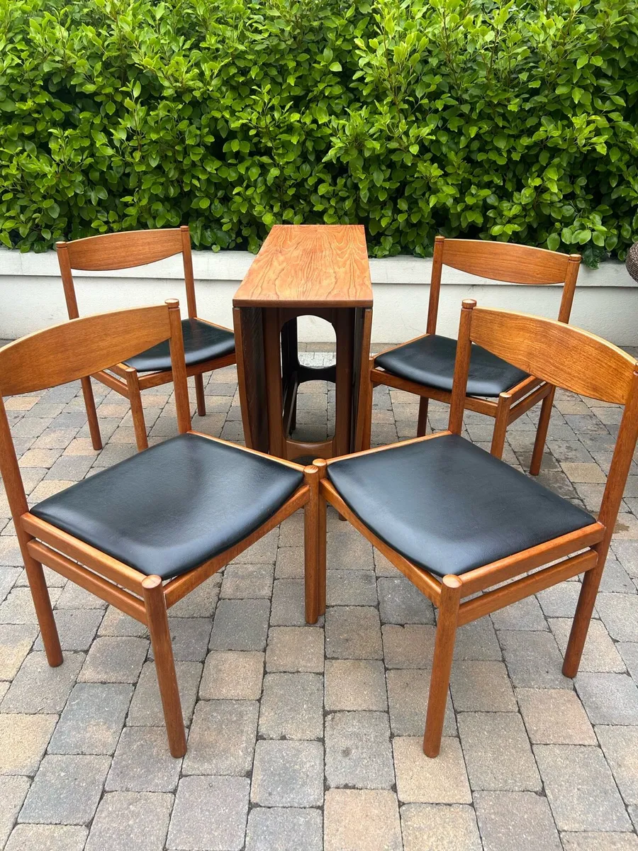 Mid century danish chairs & gate leg table - Image 3