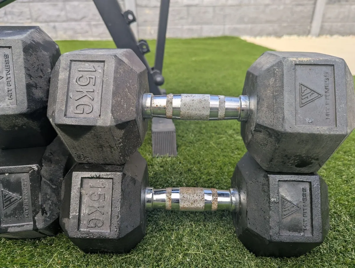 145kg Dumbbell Set & Hit Fitness Adjustable Bench - Image 2