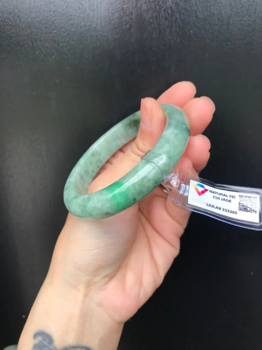Grade A Burma Jadeite Jade bangle 59mm - Image 3