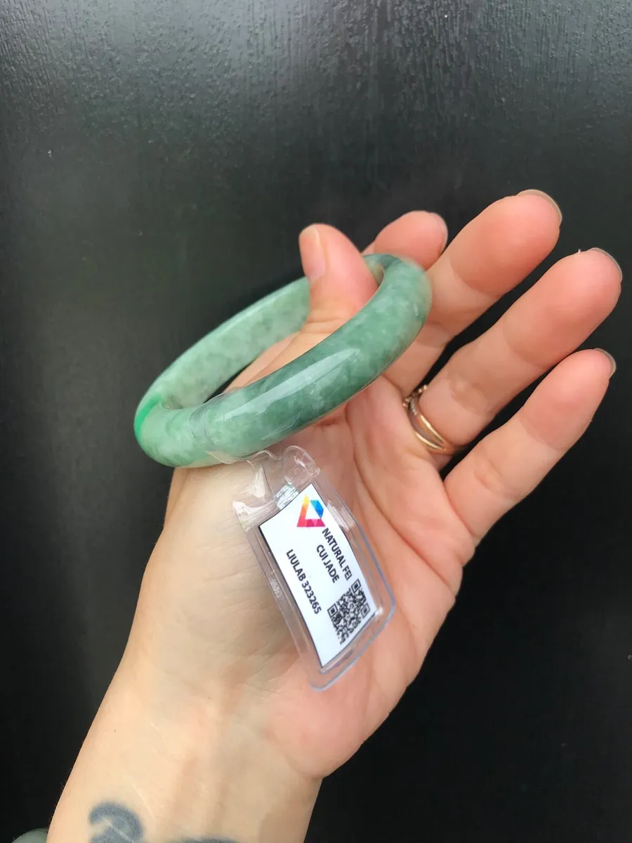 Grade A Burma Jadeite Jade bangle 59mm - Image 4