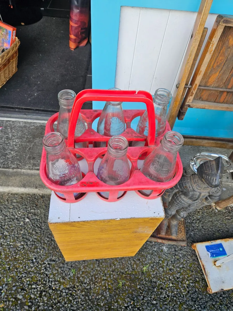 Vintage Milk Crate and Bottles - Image 2
