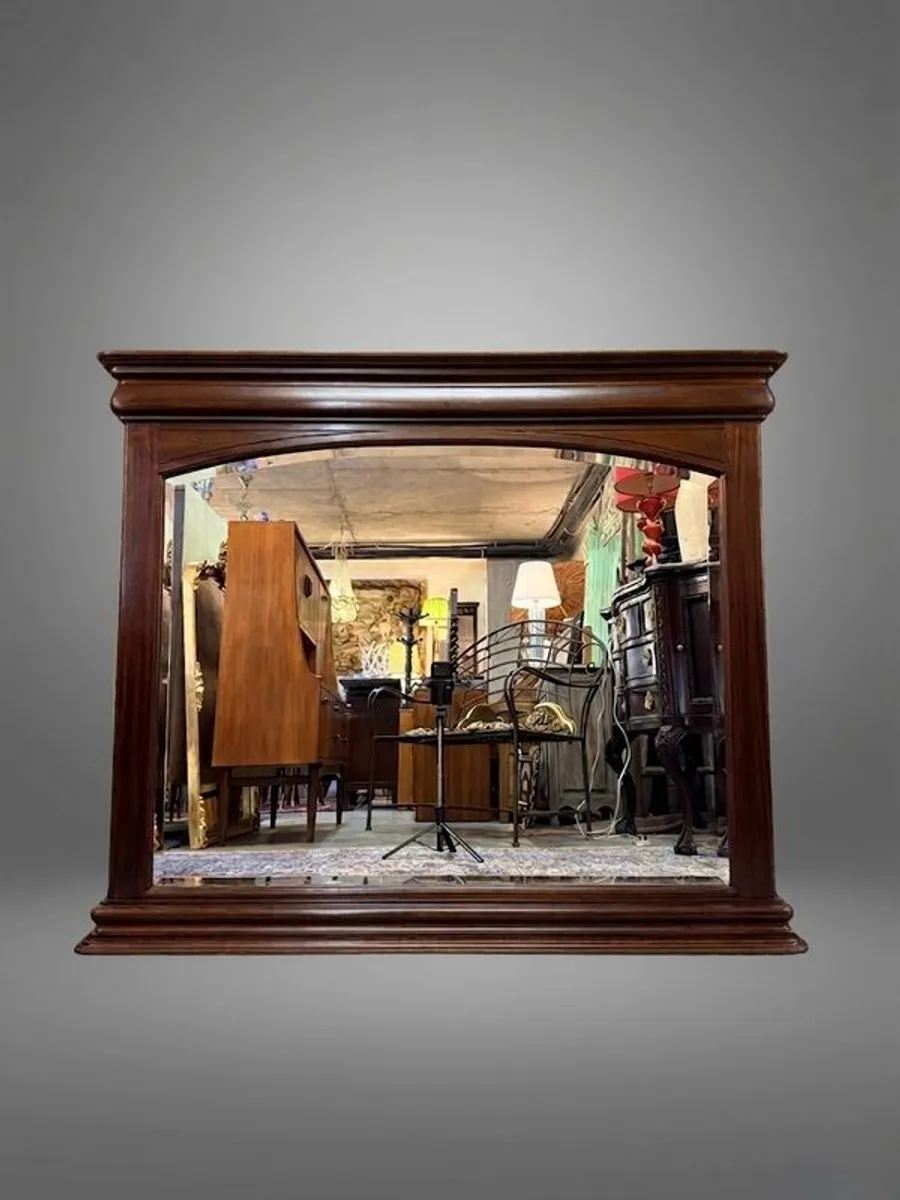 20th Century Mahogany Overmantle Mirror - Image 1