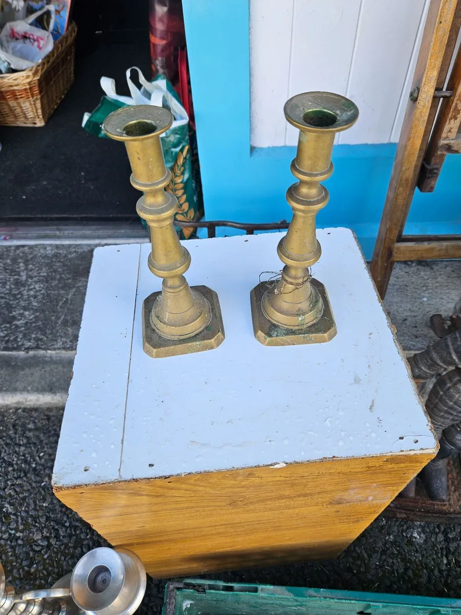 Vintage Brass Candle Sticks - Image 1